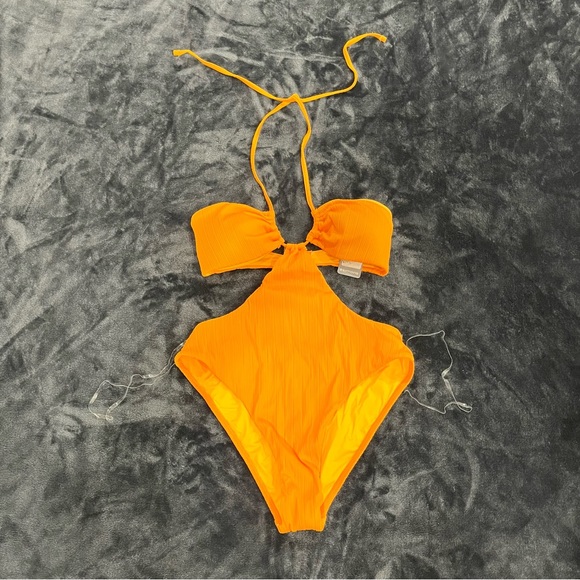 BNWT Simons orange one piece swimsuit - Picture 1 of 4